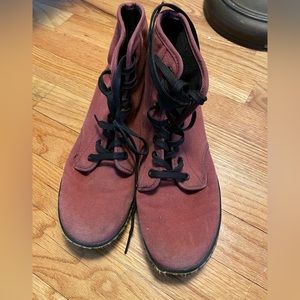 Burgundy canvas dr.martens boot SOLD